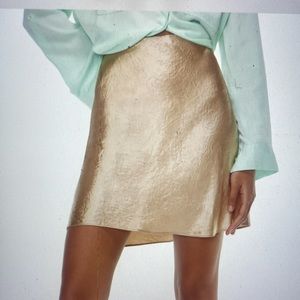 Mini satin slip skirt